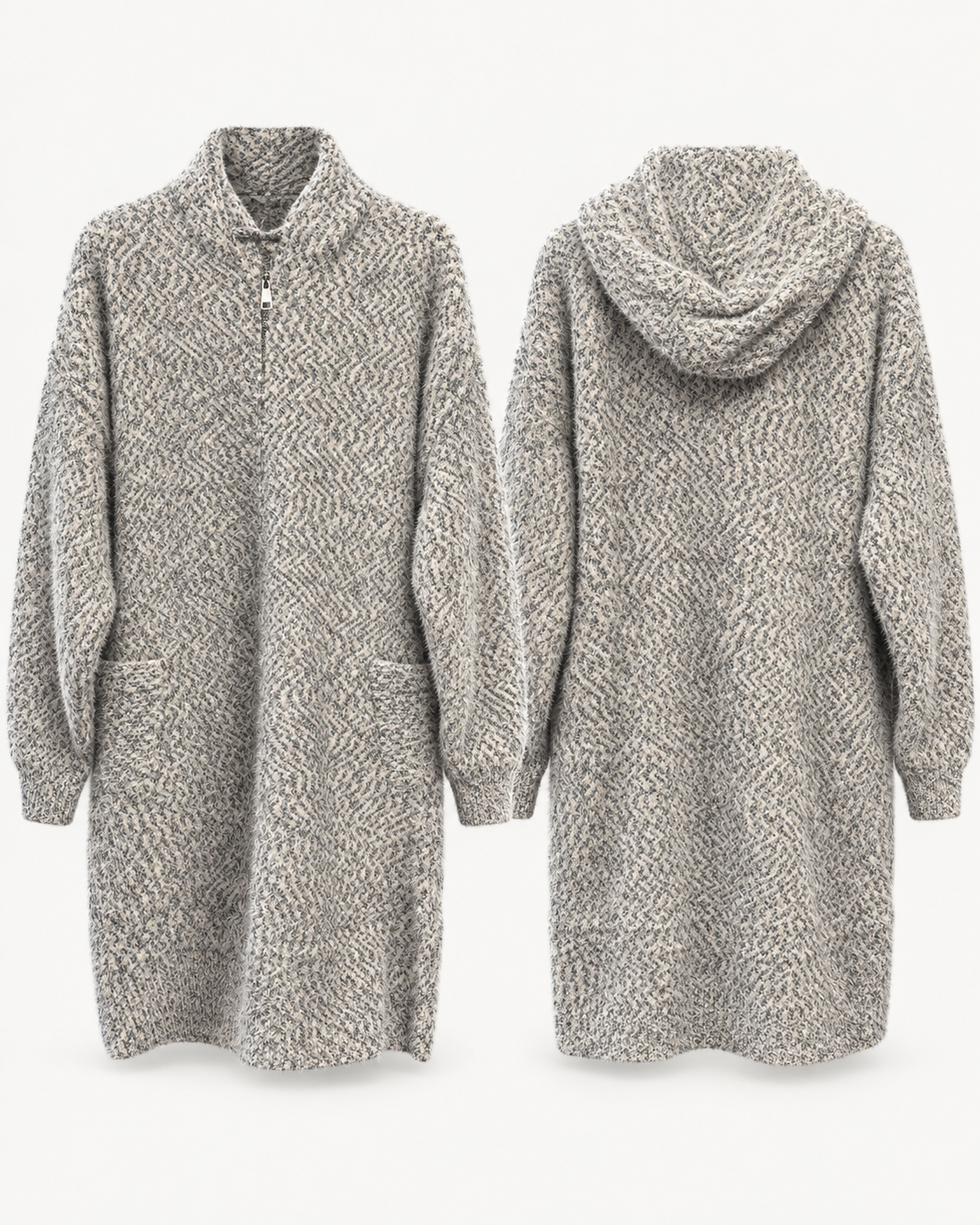The Harlow Marled Hooded Coatigan