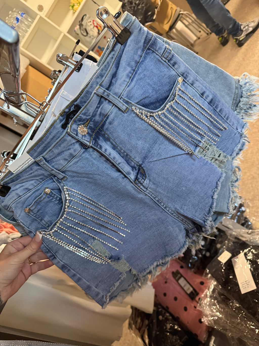Diamond Pocket Denim Shorts