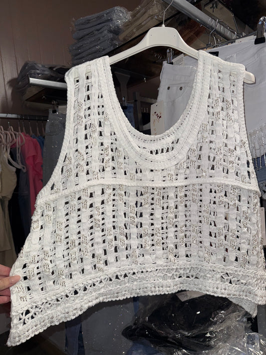 Crochet sparkle vest
