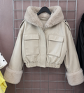 The  fur Hooded Fur jacket