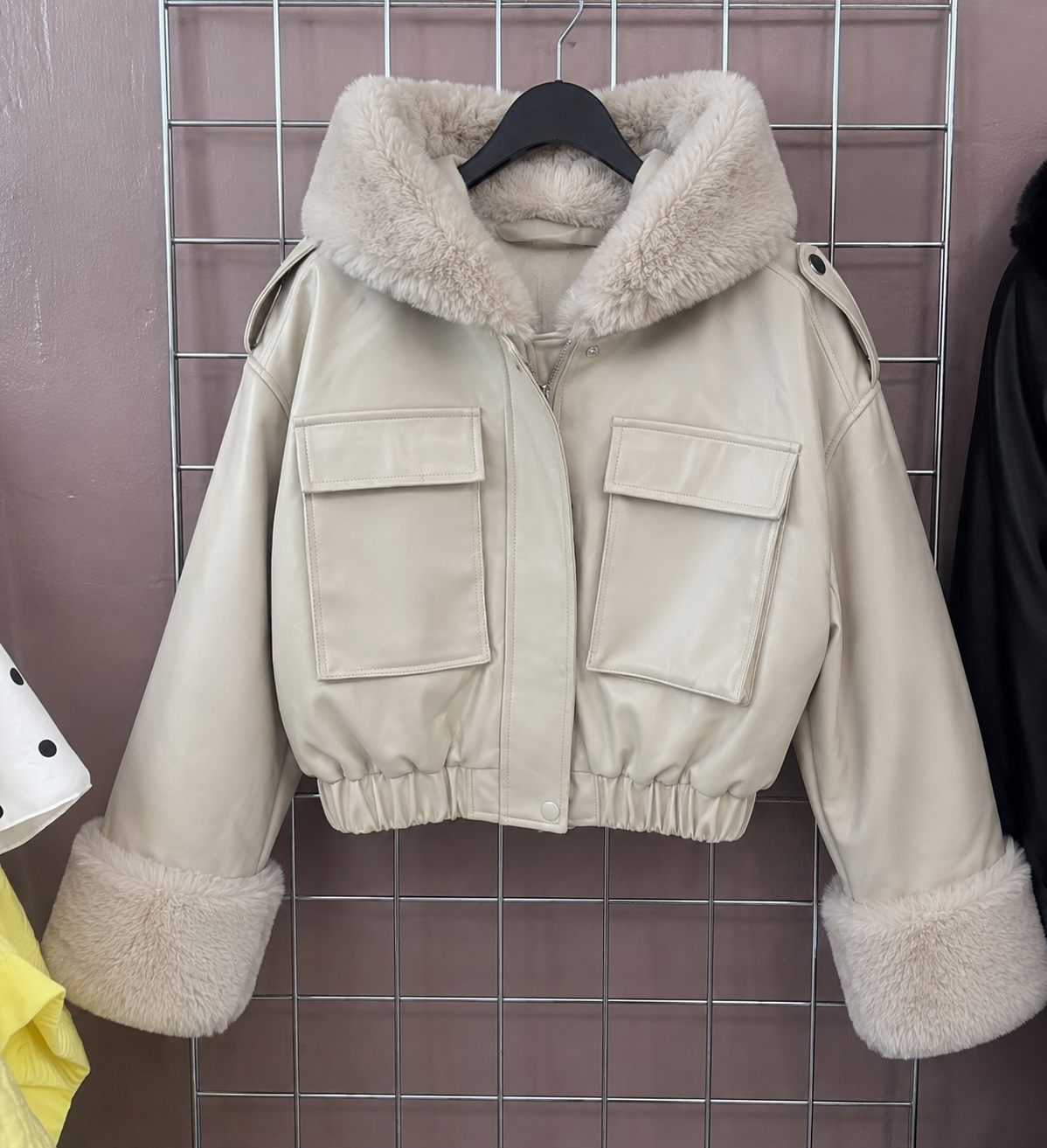 The  fur Hooded Fur jacket