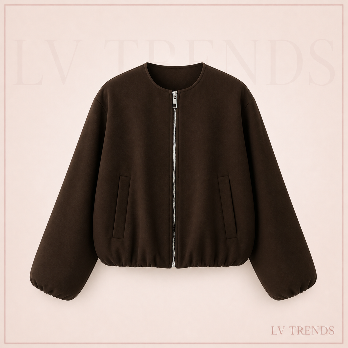 Autumn Avenue Collarless Zip Jacket