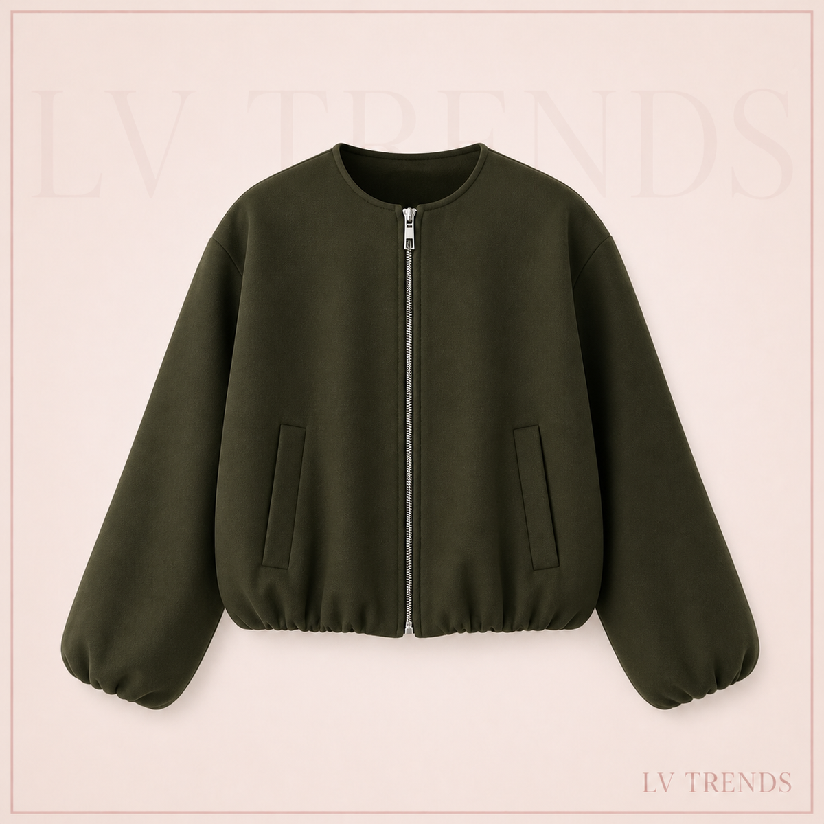 Autumn Avenue Collarless Zip Jacket