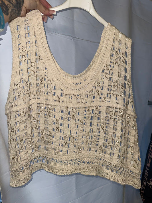 Crochet sparkle vest
