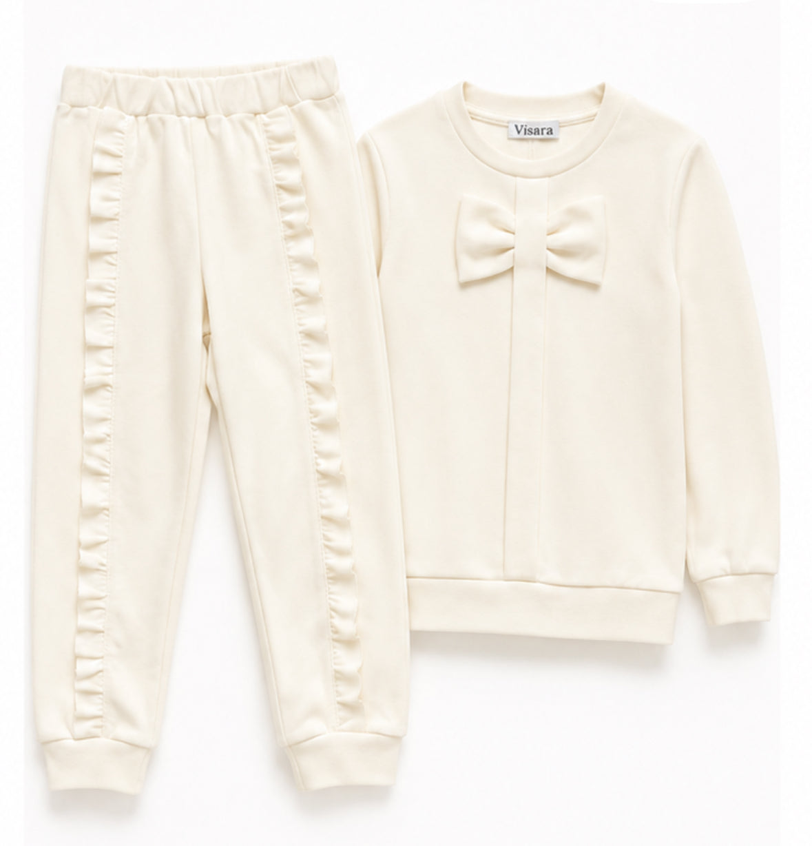 White Frill & Bow Set