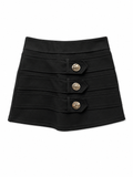 Black Skort with Gold Buttons